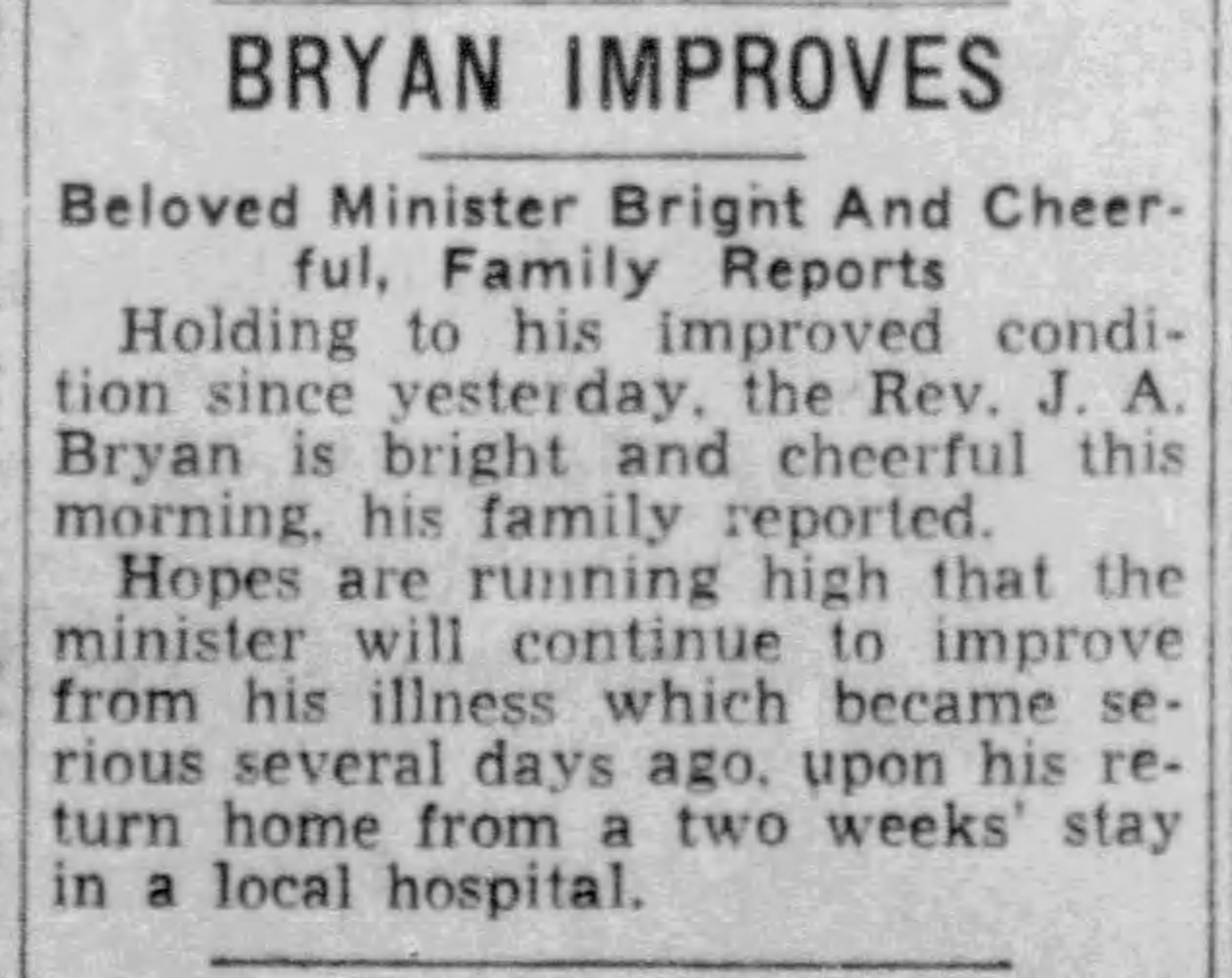 Bryan Improves